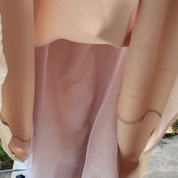 David's Bridal Cream Prom Dress with Bolero - Picture 8 of 13